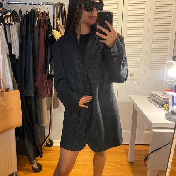 Oscar de la Renta Charcoal Blazer Vintage - Picture 12 of 12